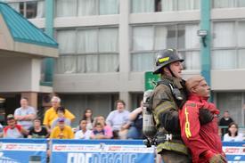 Lt. Phil Shaffer Pulling "Rescue Randy" @ The Firefighter Combat Challenge Trials
