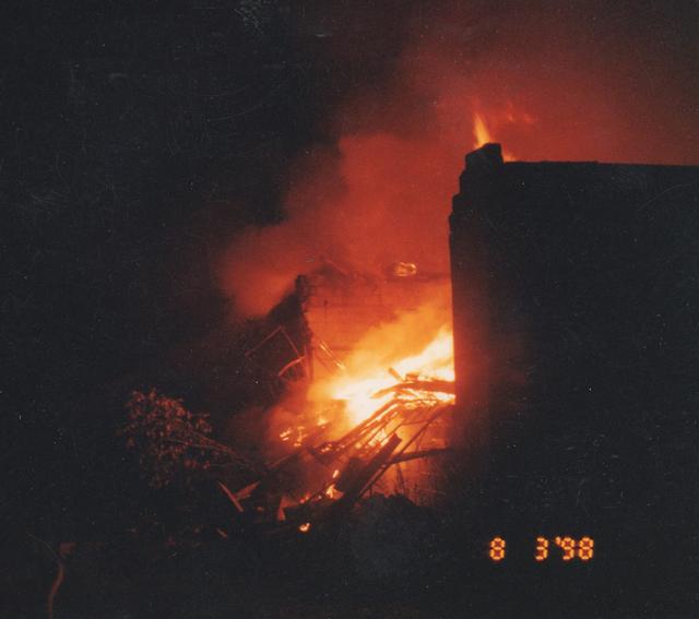"Old Schoolhouse" fire Rutledge Rd. 8/3/98