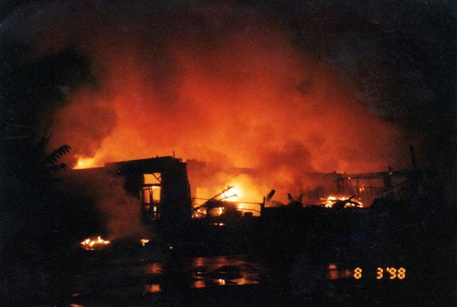 "Old Schoolhouse" fire Rutledge Rd. 8/3/98
