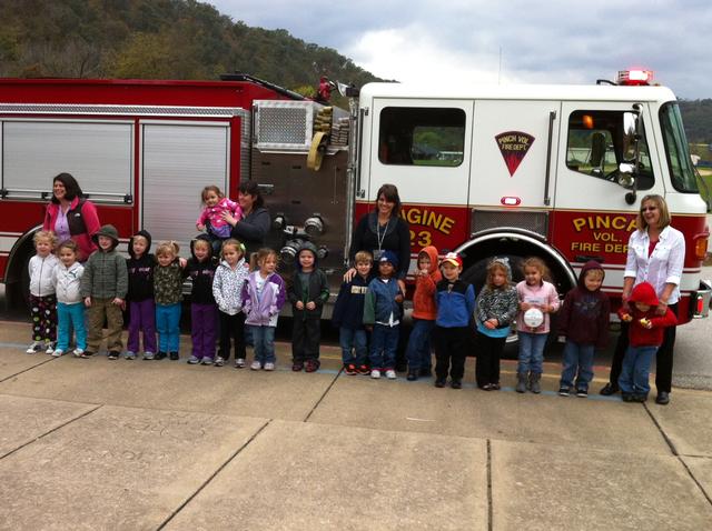 Fire Engine 23 visits area schools - Pinch Volunteer Fire Department